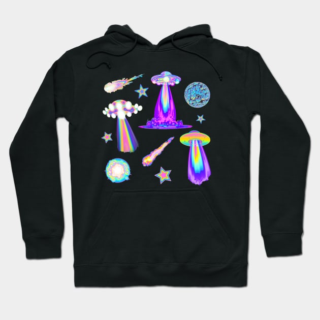 holographic UFO Hoodie by dinaaaaaah